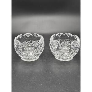 Set Of 2 SHANNON CRYSTAL Designs Of Ireland Votive Tealight Candle Holders